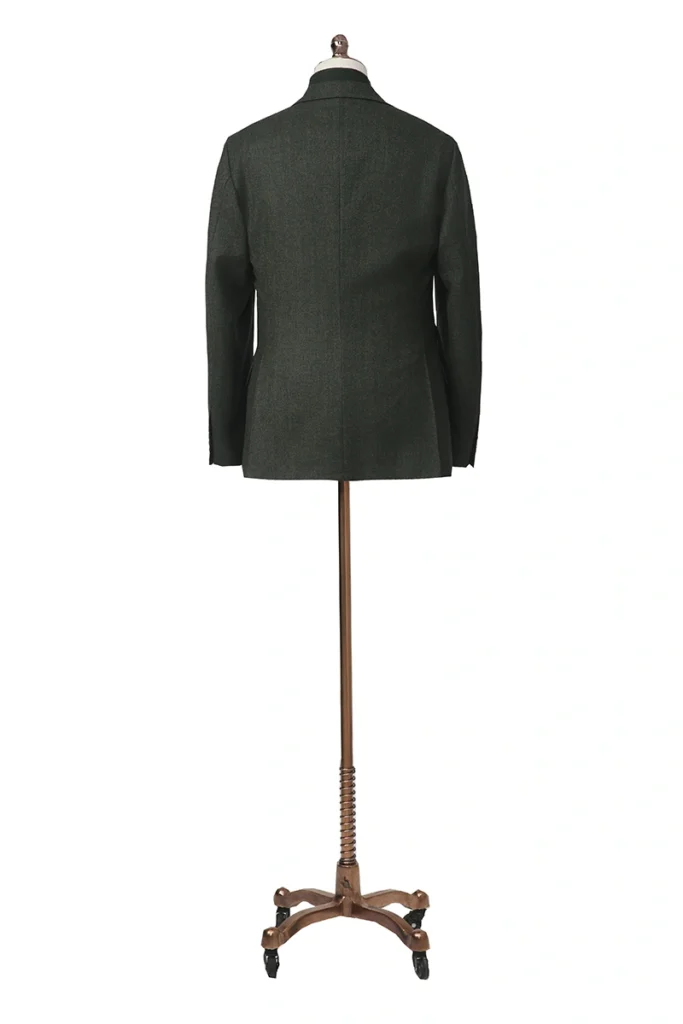Green Herringbone Wool Jacket