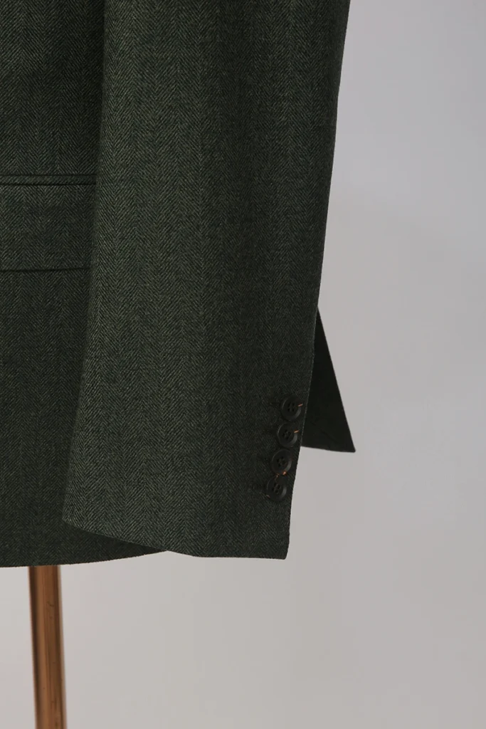 Green Herringbone Wool Jacket