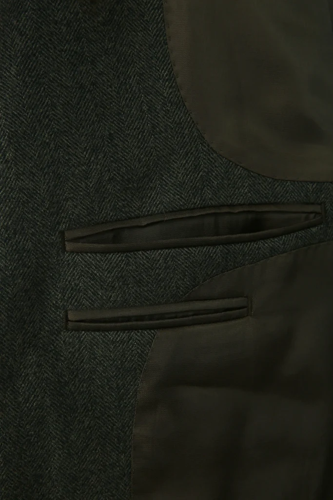 Green Herringbone Wool Jacket