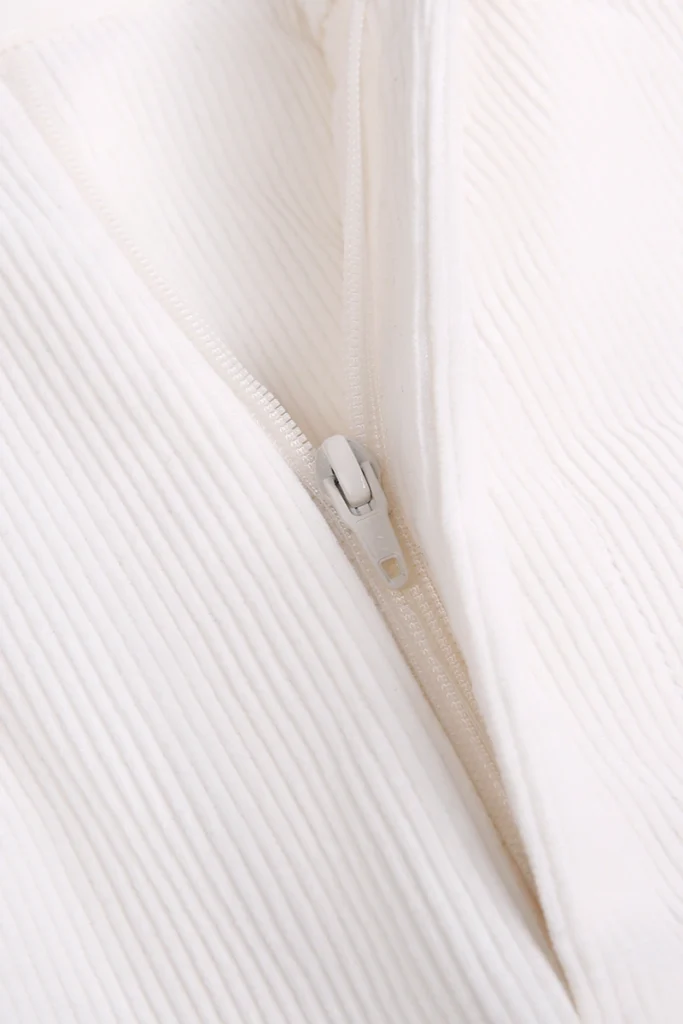 White Corduroy Blend Pleated Trousers