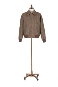 Brown Glen Check Wool Bomber