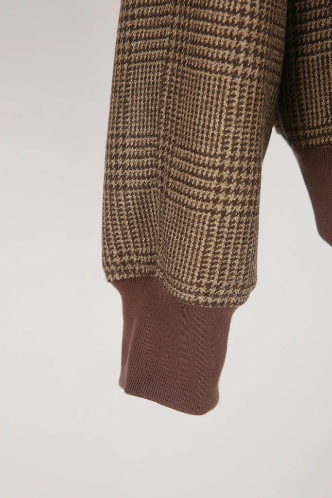 Brown Glen Check Wool Bomber