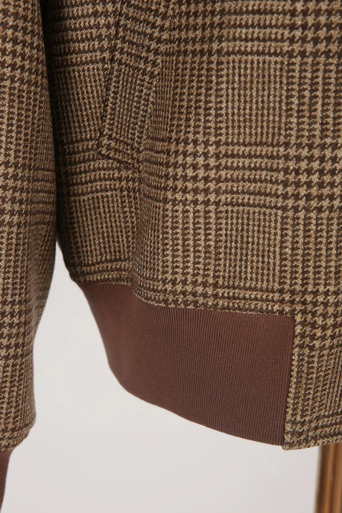 Brown Glen Check Wool Bomber
