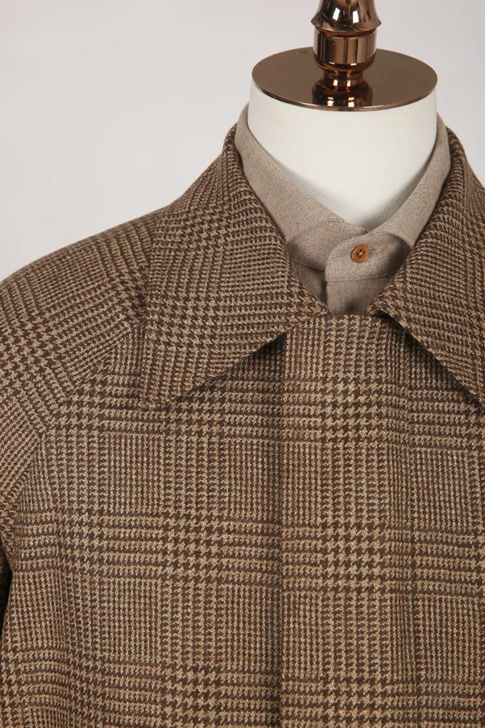 Brown Glen Check Wool Bomber