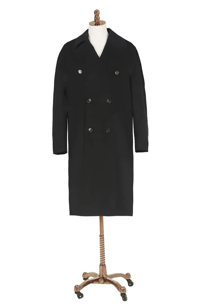 Black Double-Breasted Overcoat