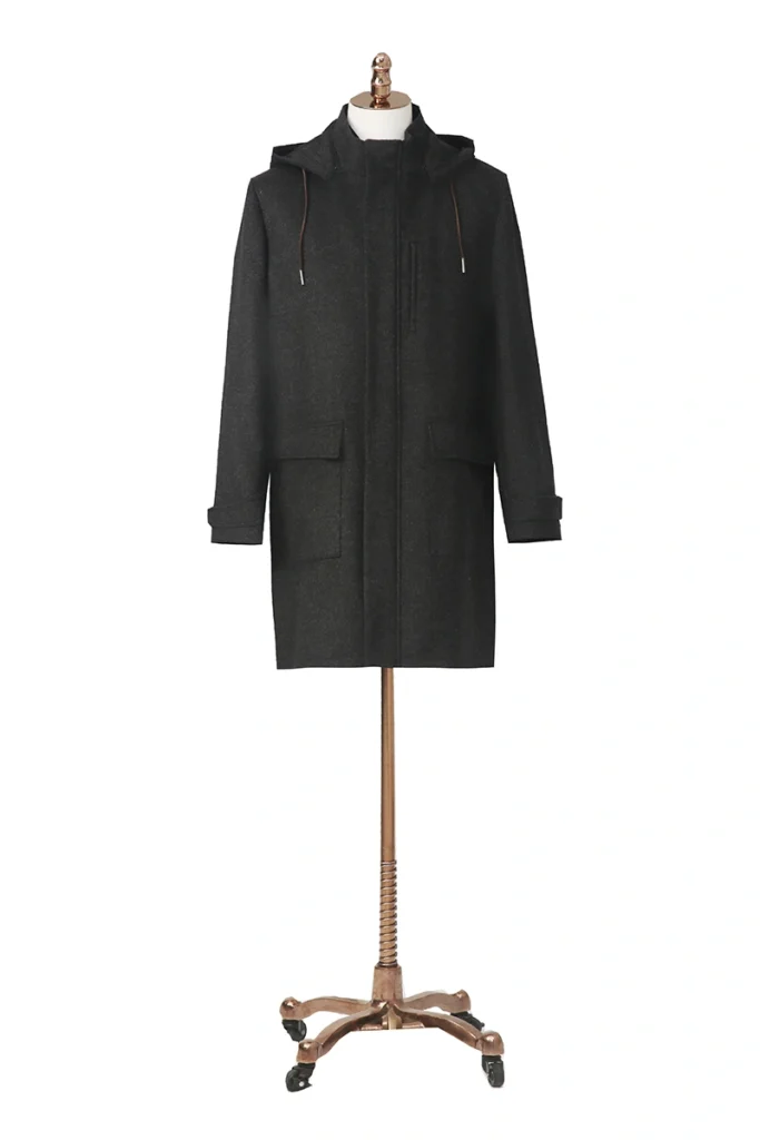 Wool-Cashmere Hooded Coat