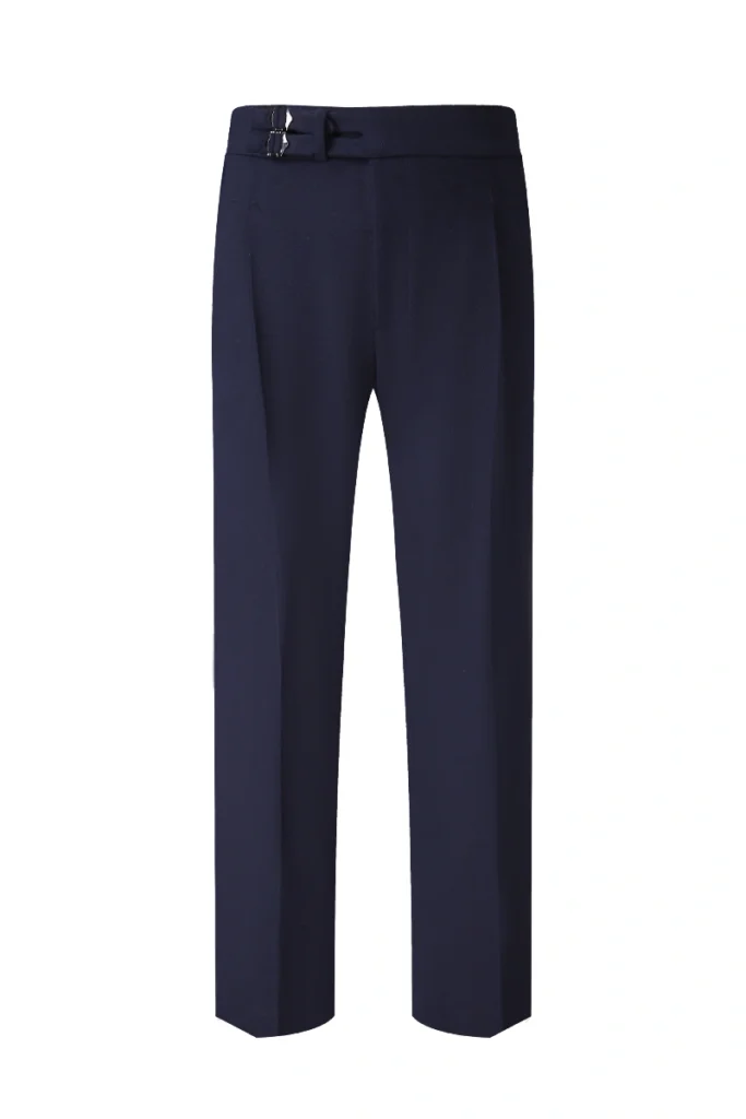 Flannel Blend Pleated Trousers