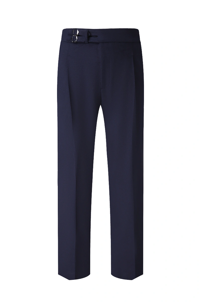 Flannel Blend Pleated Trousers