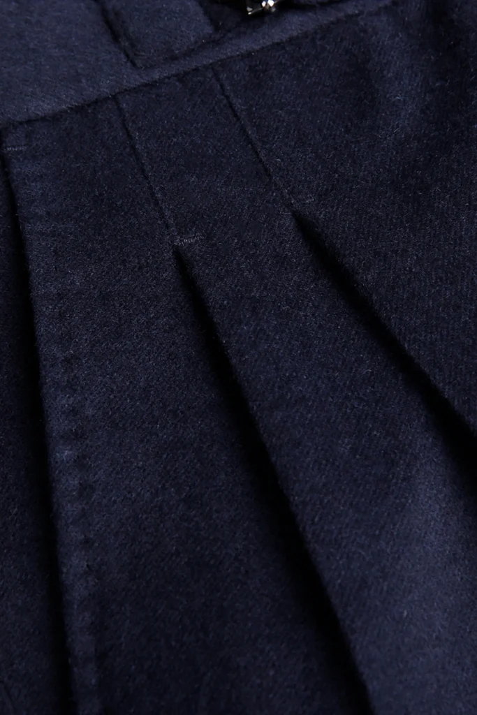 Flannel Blend Pleated Trousers
