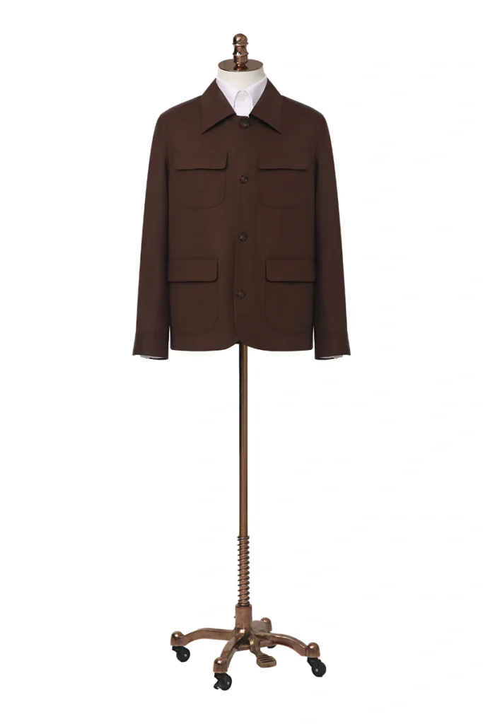 Brown Wool-Silk-Camel Hair Jacket