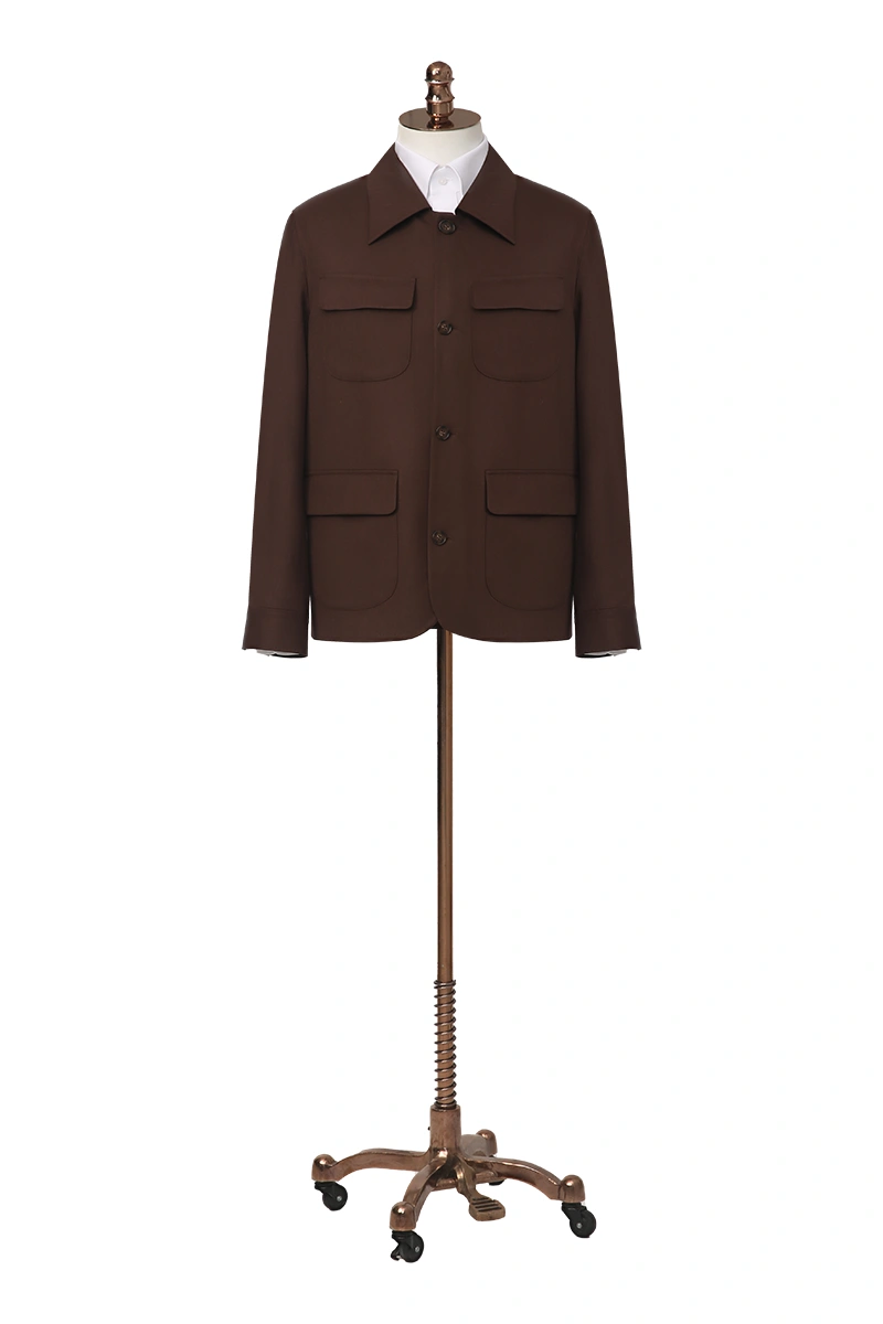Brown Wool-Silk-Camel Hair Jacket