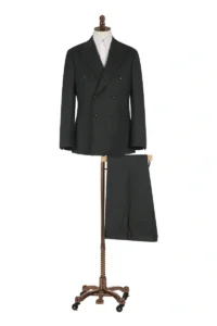 Dark Grey Stripe Double Breasted Suit