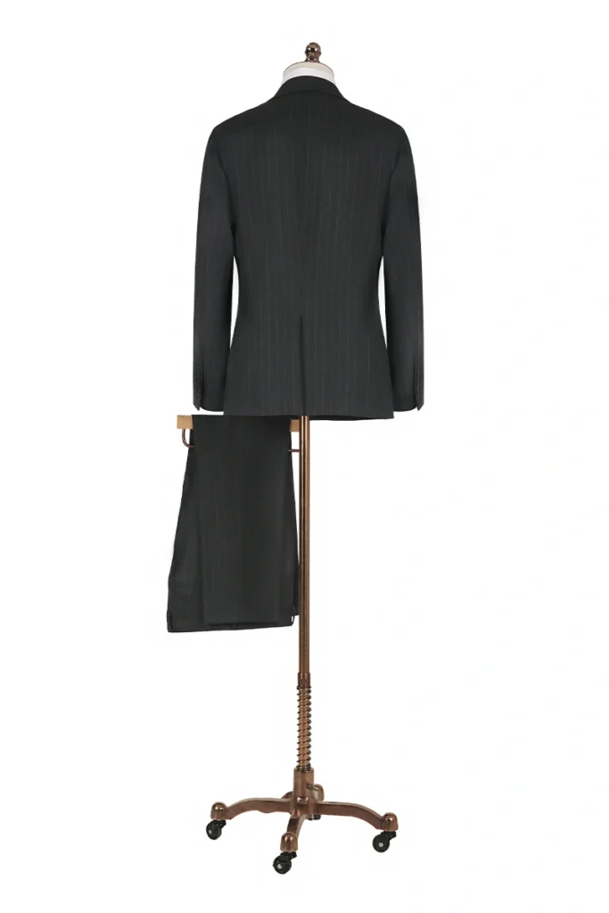 Dark Grey Stripe Double Breasted Suit