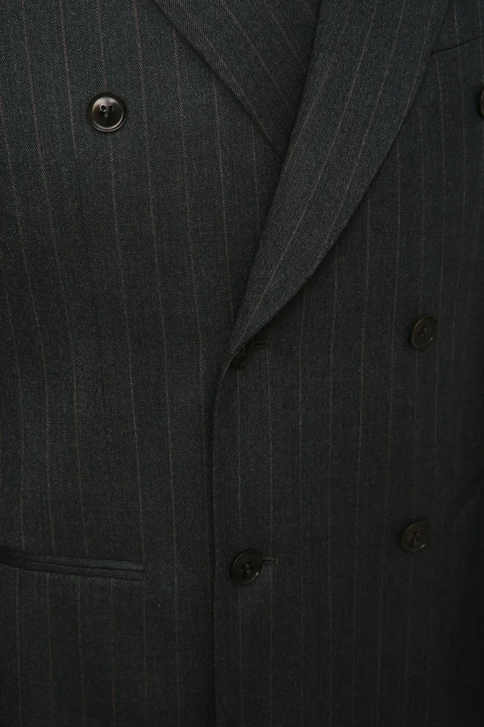 Dark Grey Stripe Double Breasted Suit