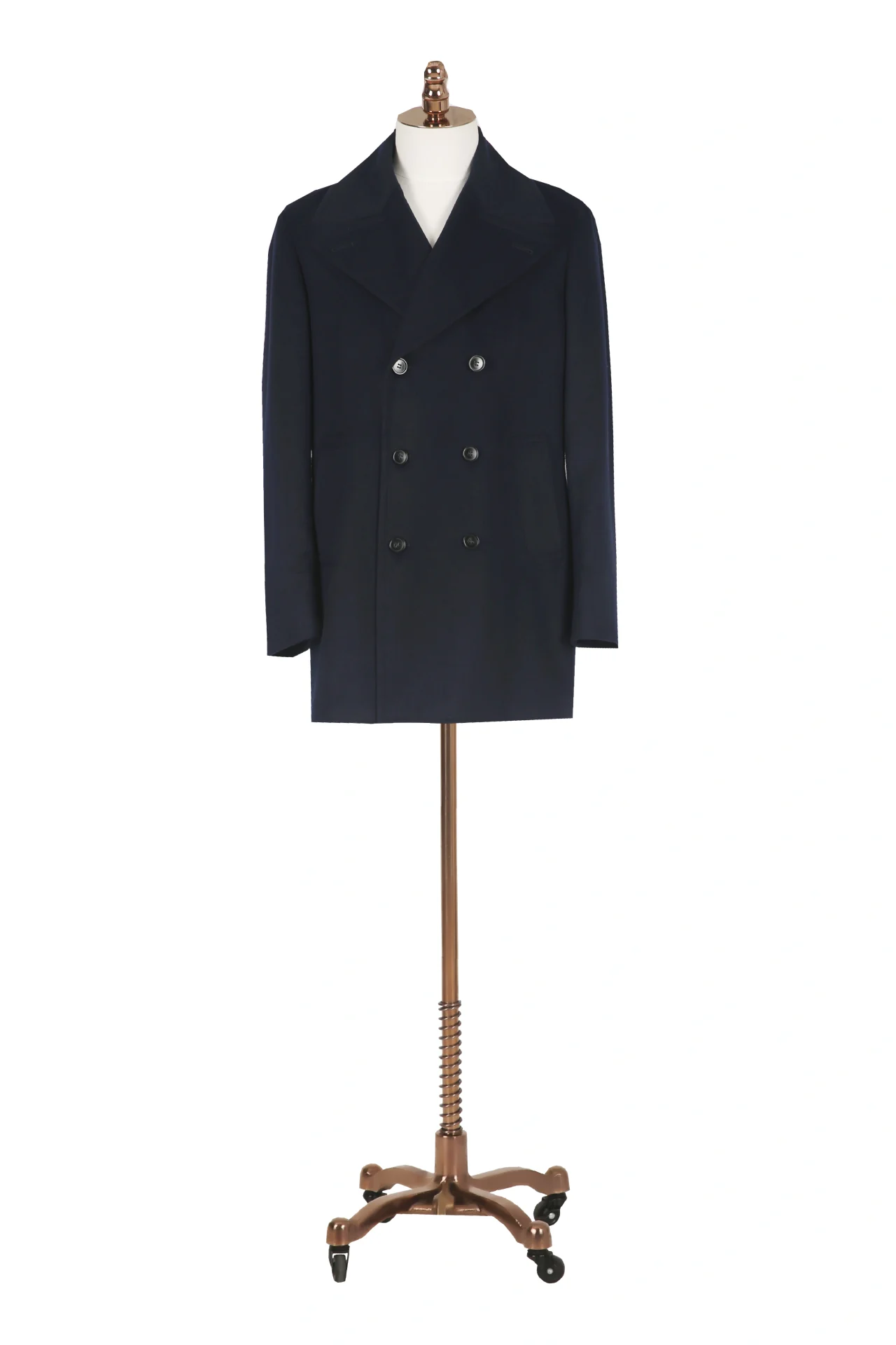 Navy Wool-Cashmere Coat