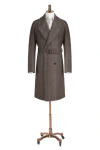 Wide Herringbone Raglan Overcoat