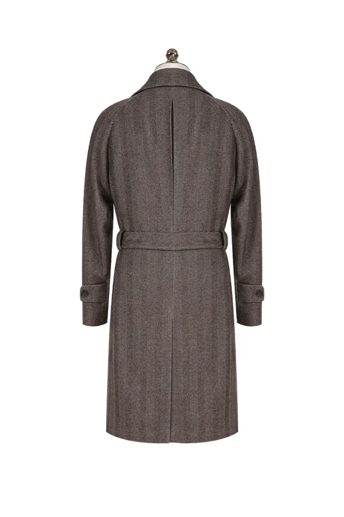 Wide Herringbone Raglan Overcoat