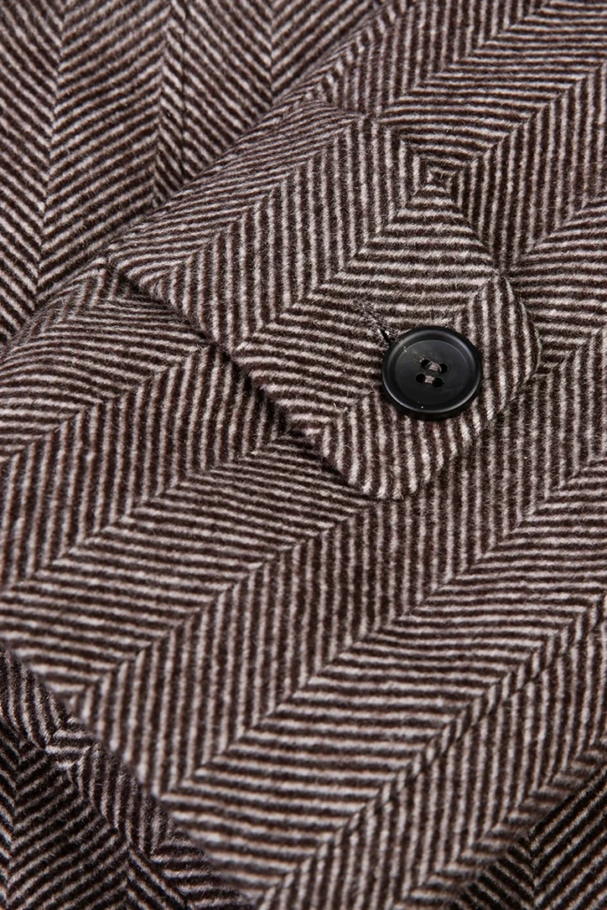Wide Herringbone Raglan Overcoat