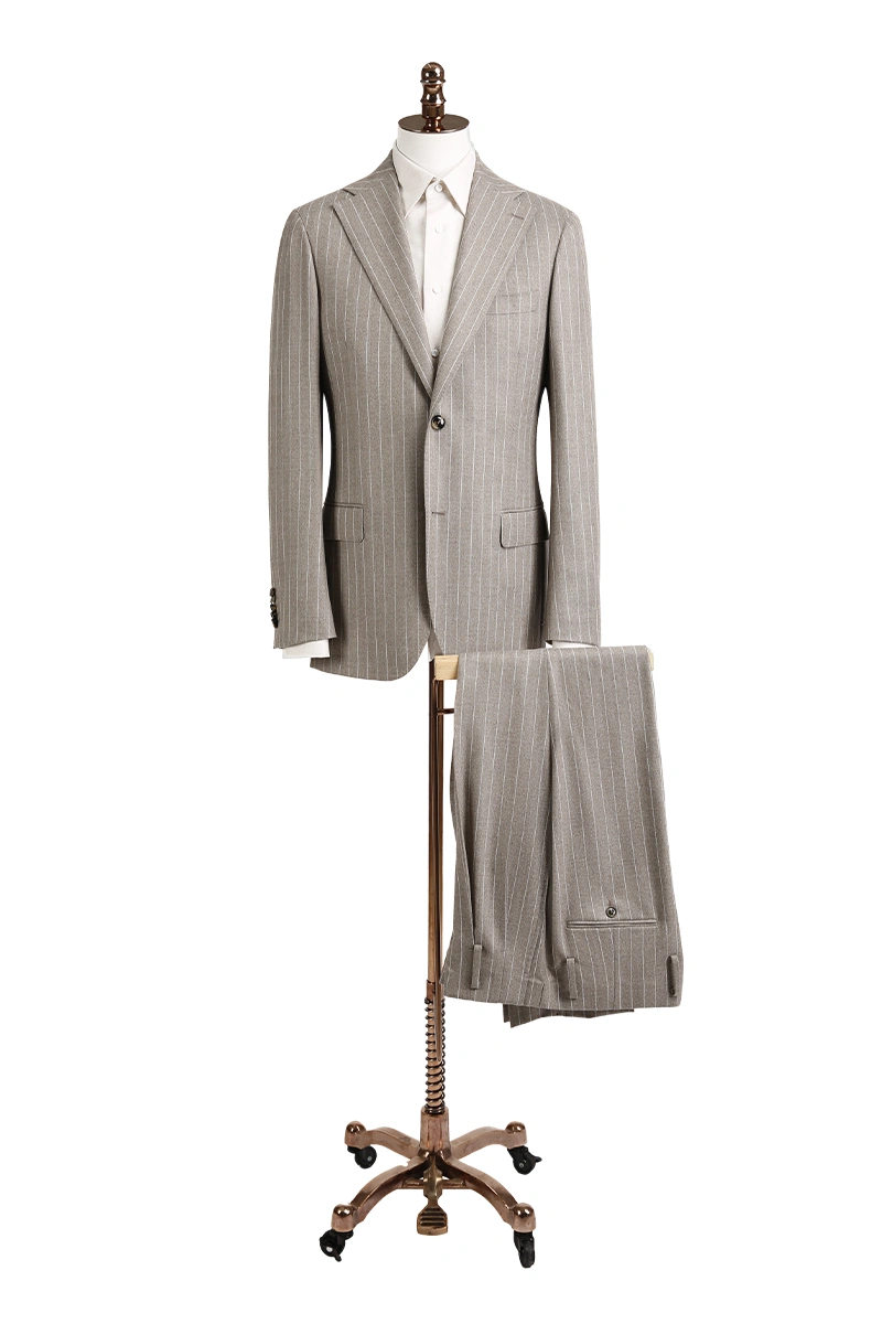 Grey Stripe Single Breasted Suit