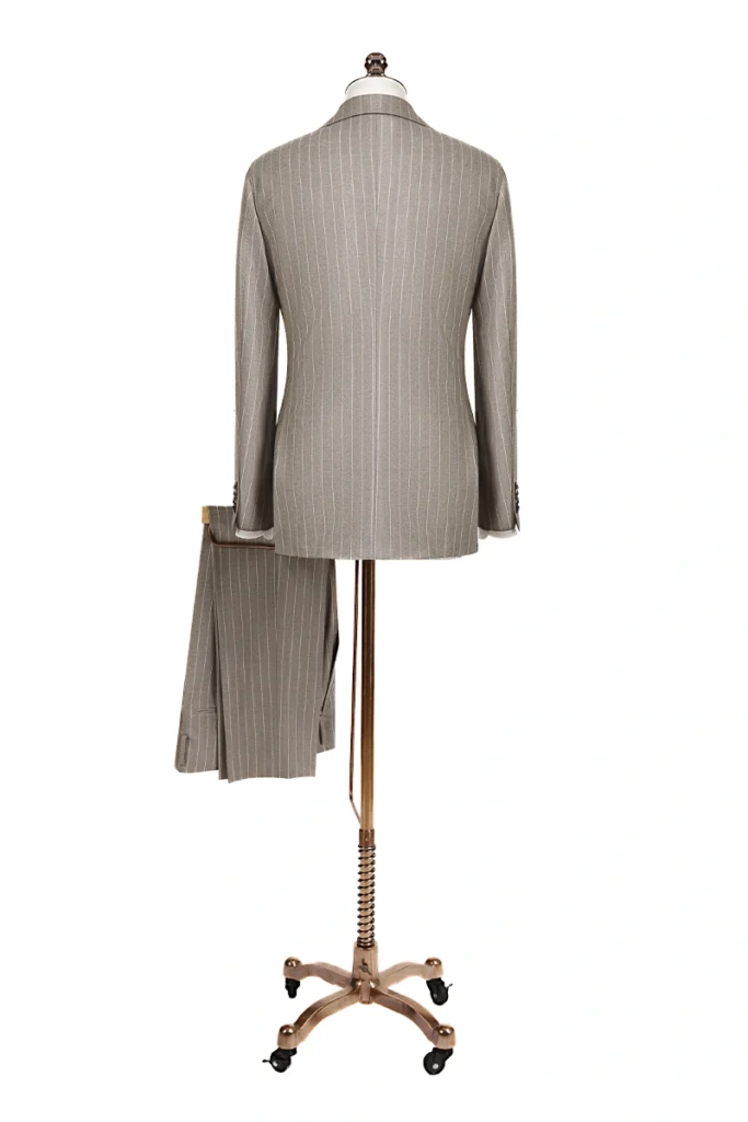 Grey Stripe Single Breasted Suit