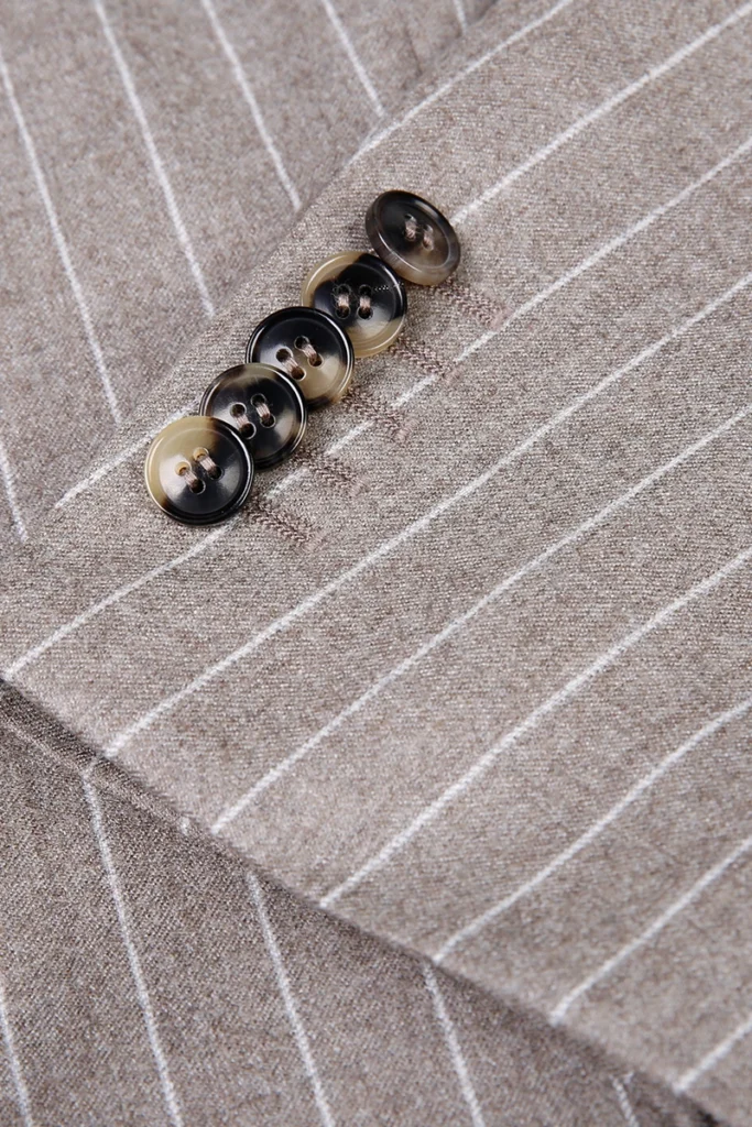 Grey Stripe Single Breasted Suit