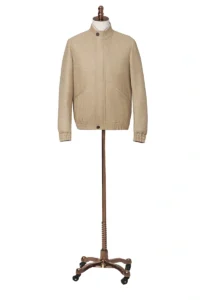 Beige Tweed Bomber Jacket