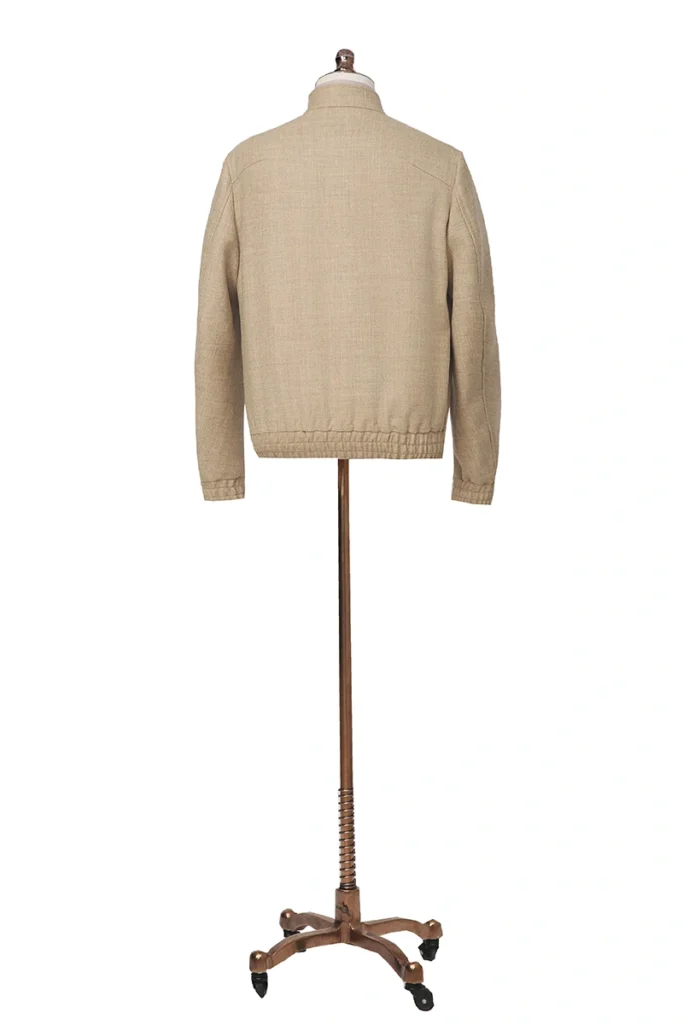 Beige Tweed Bomber Jacket