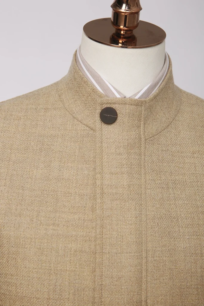 Beige Tweed Bomber Jacket