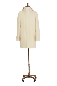 Cream Wool Hooded Coat