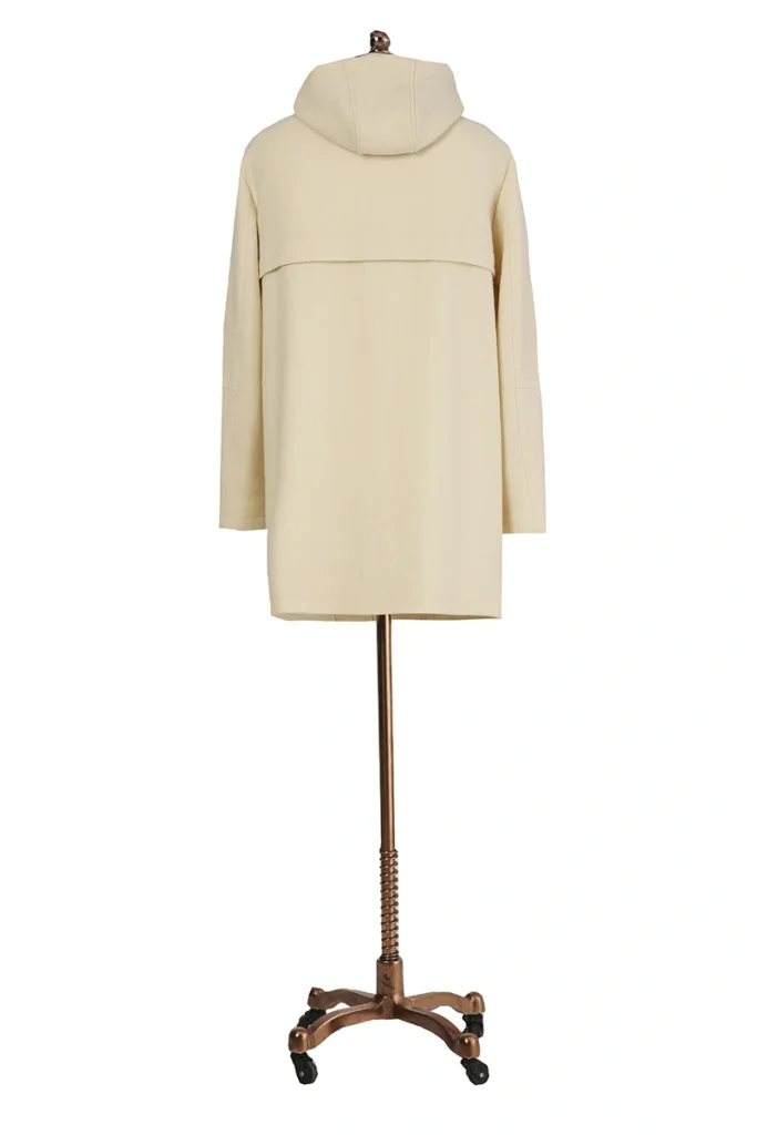 Cream Wool Hooded Coat