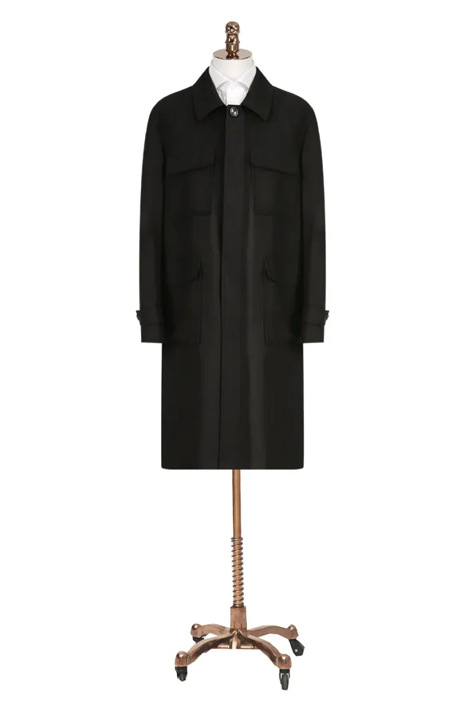 Black Raglan Mac Coat