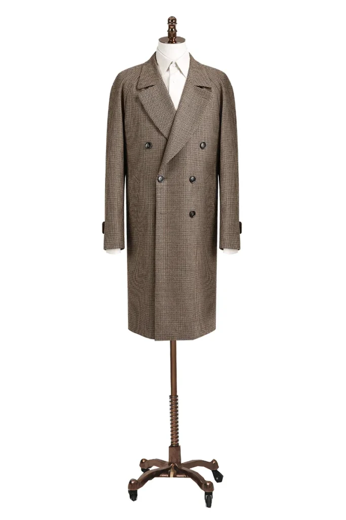Brown Houndstooth Overcoat