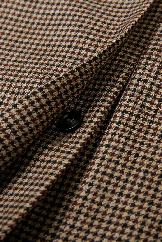 Brown Houndstooth Overcoat