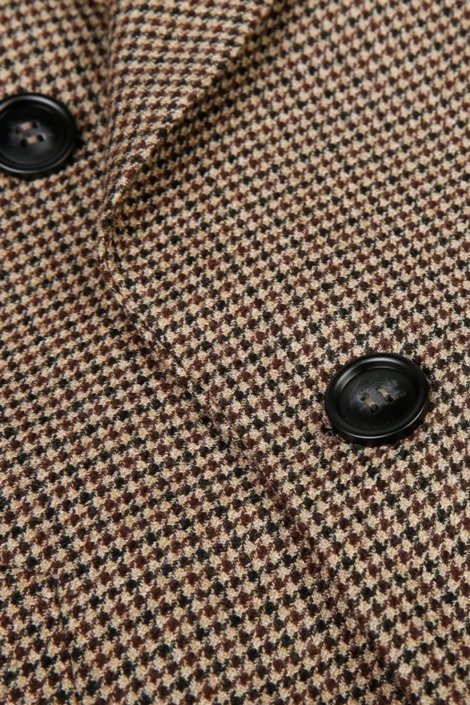 Brown Houndstooth Overcoat