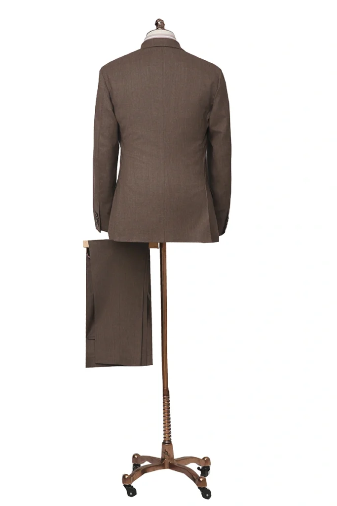 Brown Unconstructed Double Breasted Suit