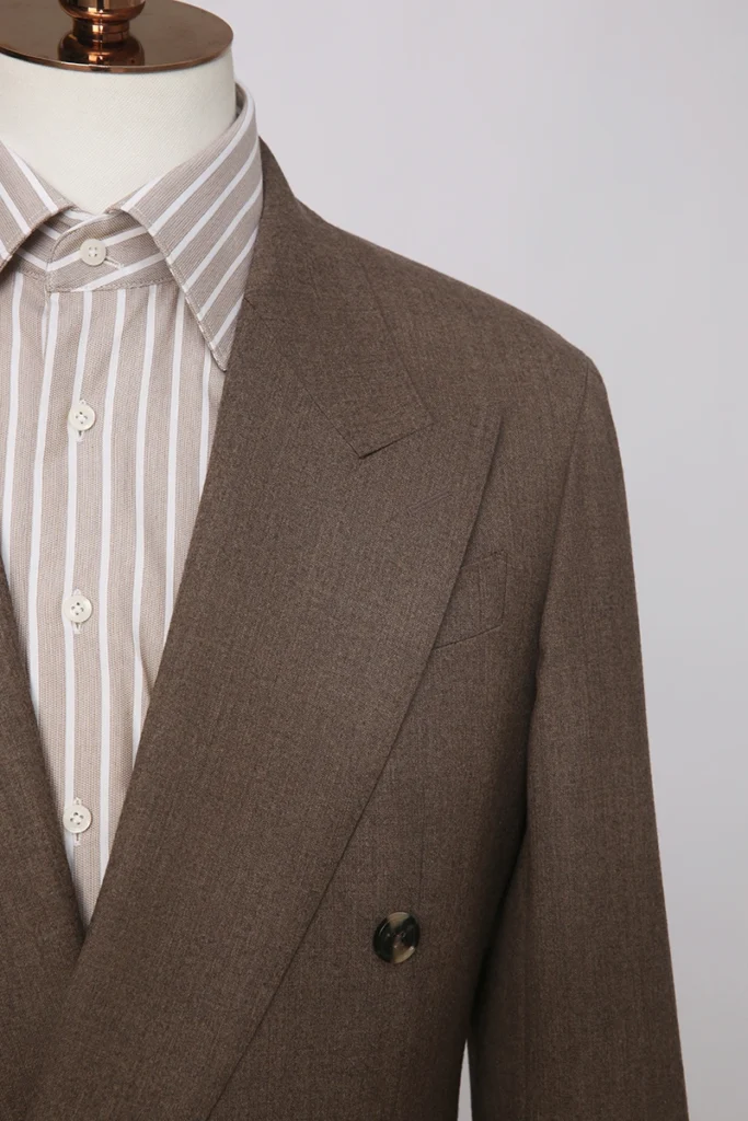 Brown Unconstructed Double Breasted Suit