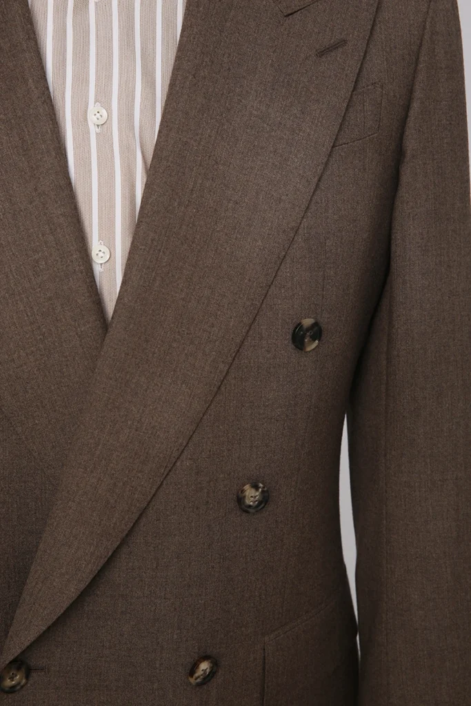 Brown Unconstructed Double Breasted Suit