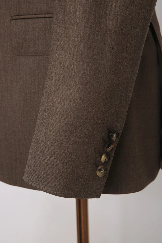 Brown Unconstructed Double Breasted Suit