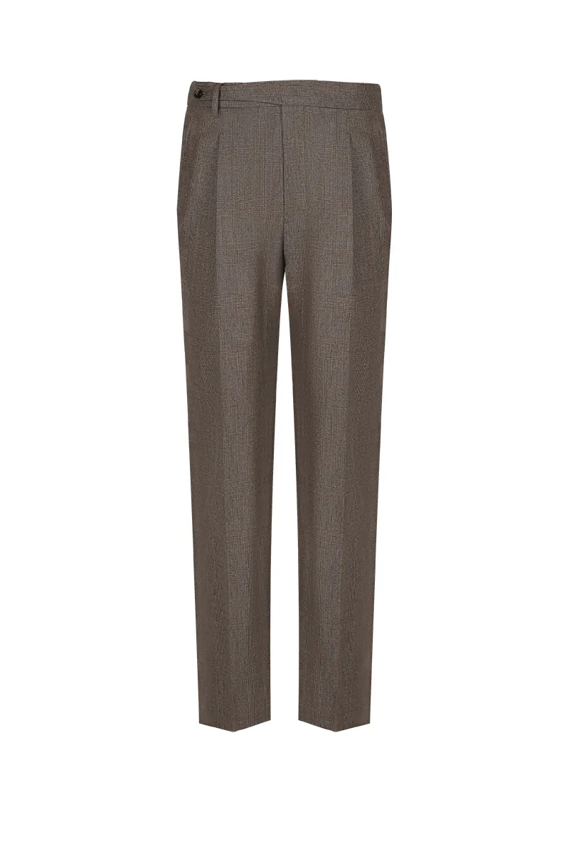 Brown Check Trousers