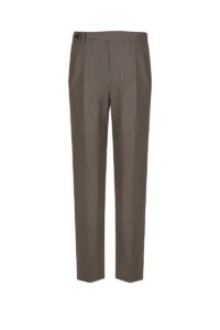 Brown Wool High-Waisted Trousers