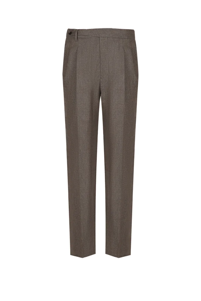Brown Wool High-Waisted Trousers