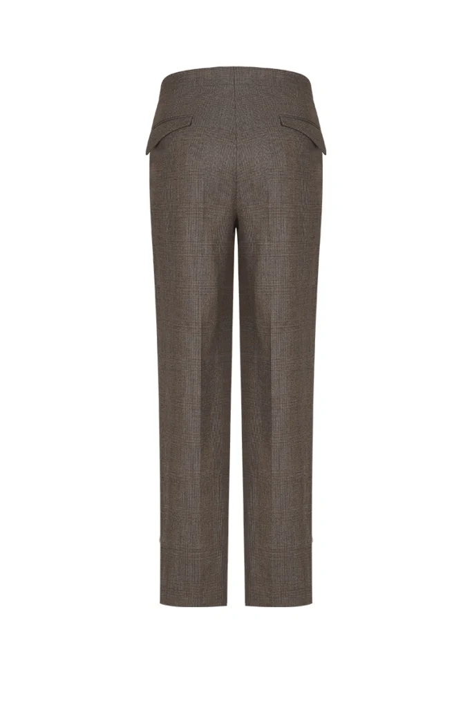 Brown Wool High-Waisted Trousers