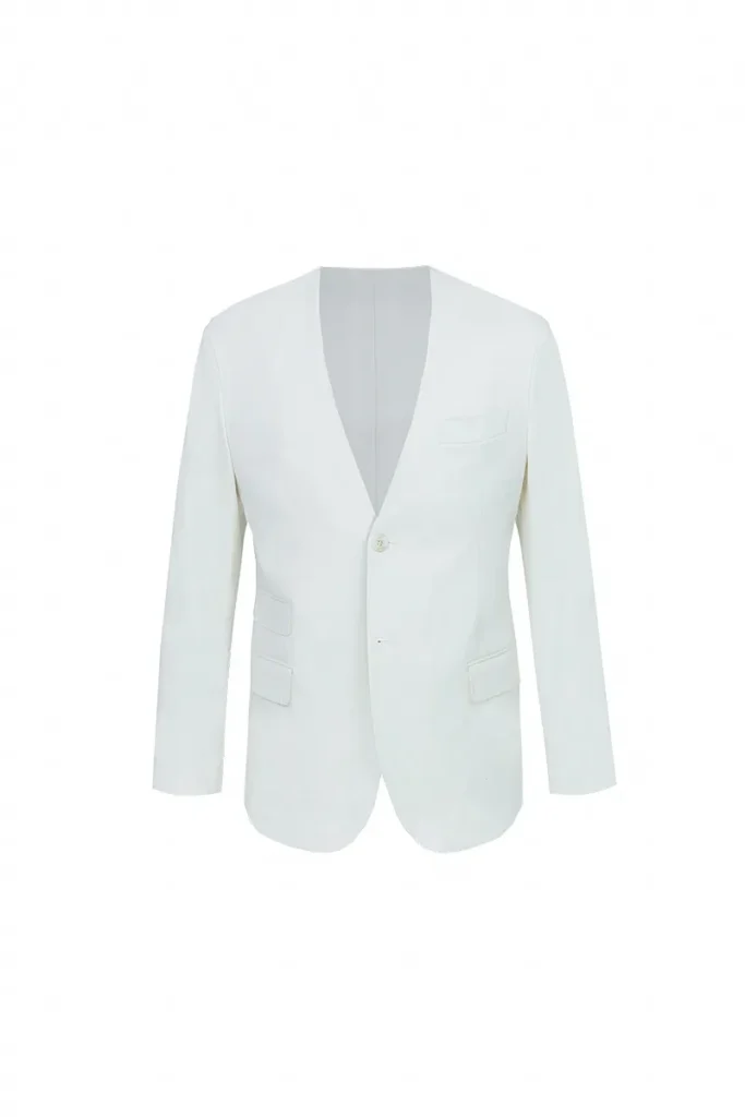 Off-White Collarless Blazer