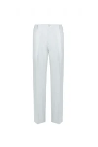 White Single-Pleat Trousers