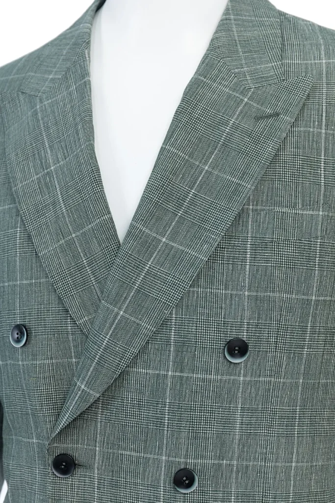 Green Check Double-Breasted Blazer