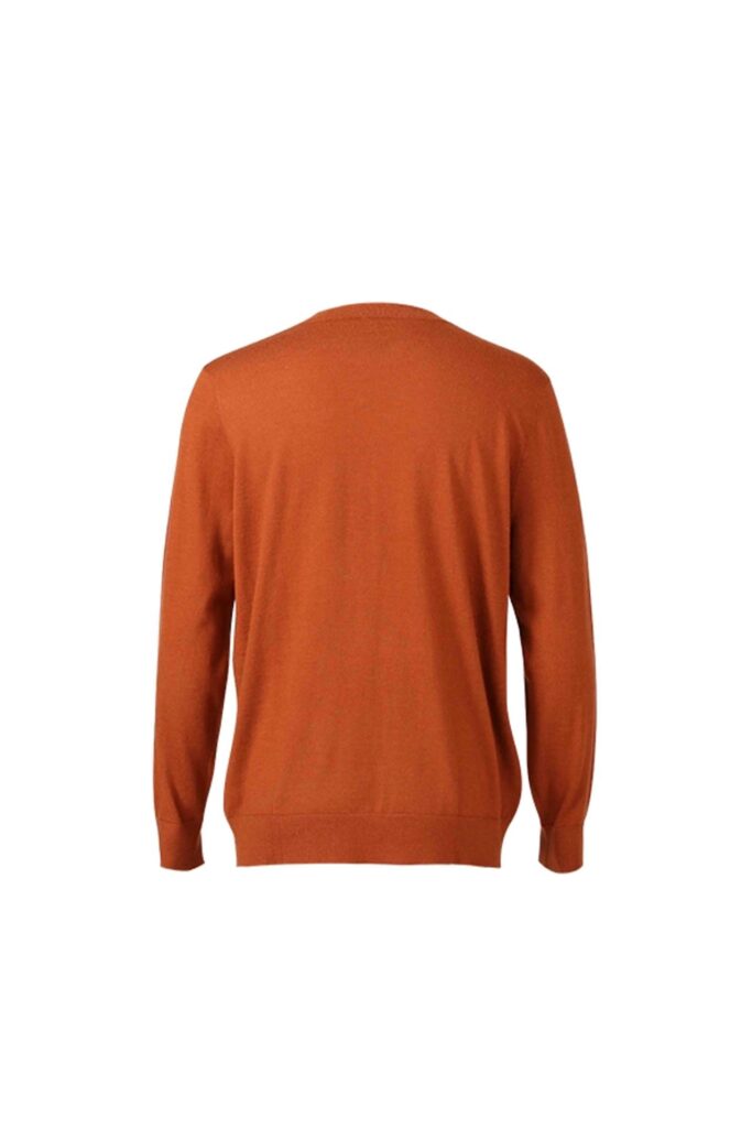 Orange Cashmere Crew Neck Sweater