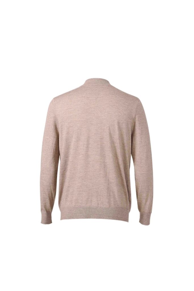 Beige Cashmere Zip Cardigan