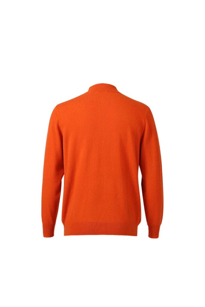 Orange Wool Half-Zip Sweater
