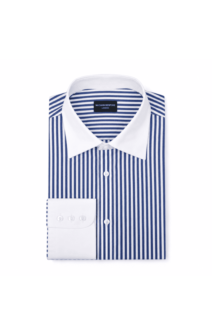 Stripe Contrast Collar Shirt
