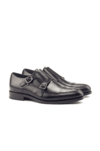 Black Double Monk Strap Shoe